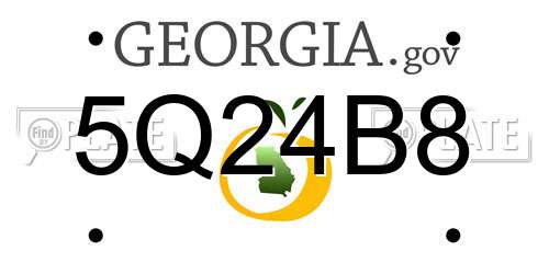 5Q24B8 Georgia License Plate