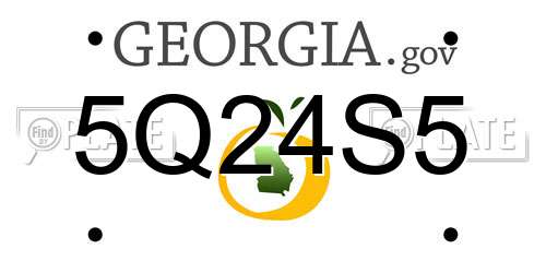 5Q24S5 Georgia License Plate