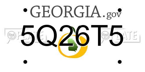 5Q26T5 Georgia License Plate
