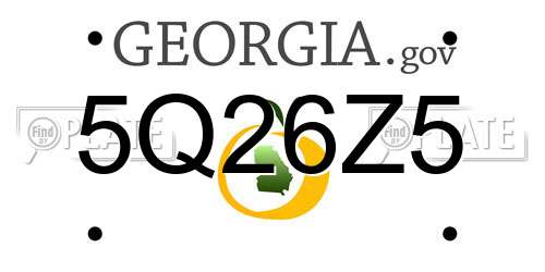 5Q26Z5 Georgia License Plate