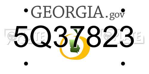 5Q37823 Georgia License Plate