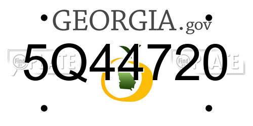 5Q44720 Georgia License Plate
