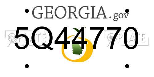 5Q44770 Georgia License Plate
