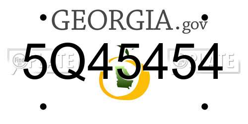 5Q45454 Georgia License Plate