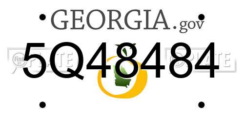 5Q48484 Georgia License Plate