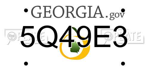 5Q49E3 Georgia License Plate
