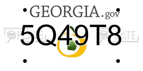 5Q49T8 Georgia License Plate