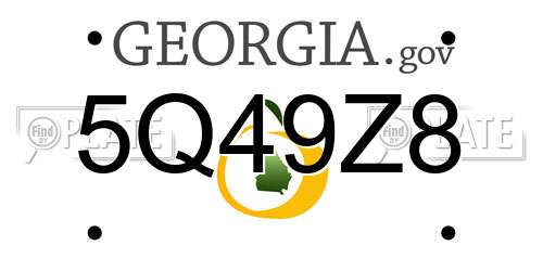 5Q49Z8 Georgia License Plate