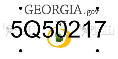 5Q50217 Georgia License Plate
