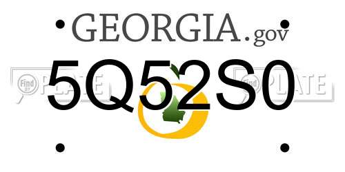 5Q52S0 Georgia License Plate