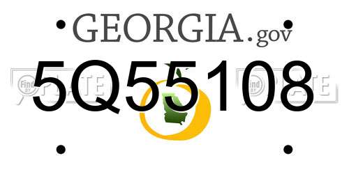 5Q55108 Georgia License Plate