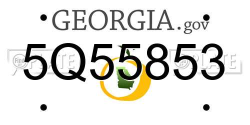 5Q55853 Georgia License Plate