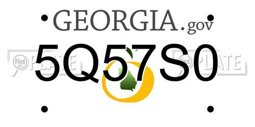5Q57S0 Georgia License Plate