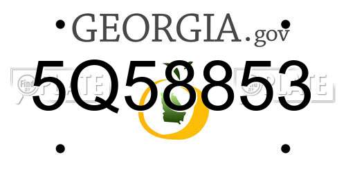 5Q58853 Georgia License Plate