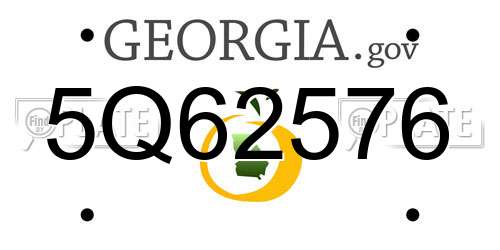 5Q62576 Georgia License Plate