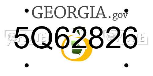 5Q62826 Georgia License Plate