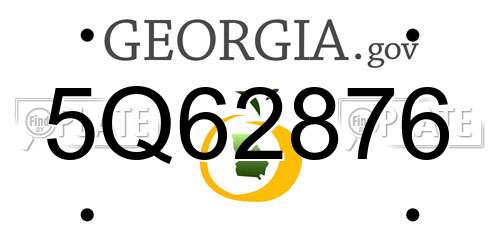 5Q62876 Georgia License Plate