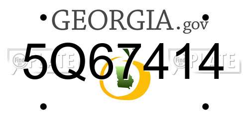 5Q67414 Georgia License Plate