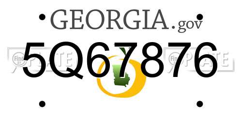 5Q67876 Georgia License Plate