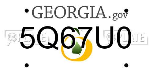 5Q67U0 Georgia License Plate