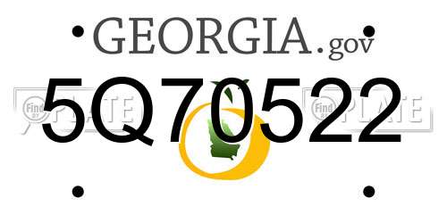 5Q70522 Georgia License Plate