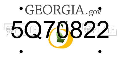 5Q70822 Georgia License Plate