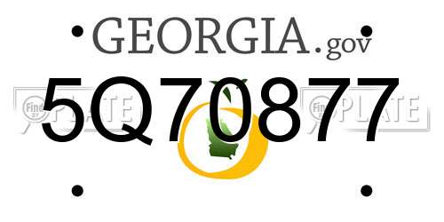 5Q70877 Georgia License Plate