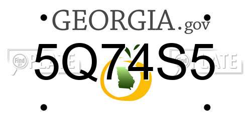 5Q74S5 Georgia License Plate