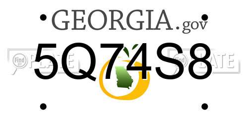 5Q74S8 Georgia License Plate