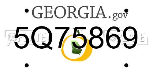 5Q75869 Georgia License Plate