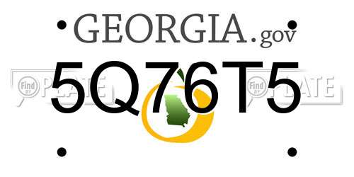 5Q76T5 Georgia License Plate
