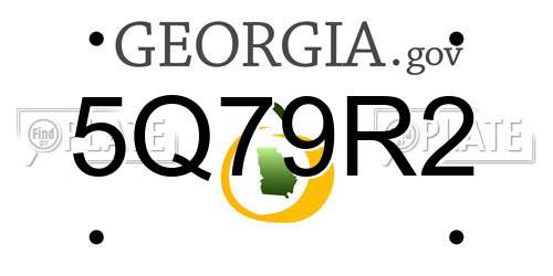 5Q79R2 Georgia License Plate