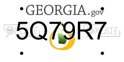 5Q79R7 Georgia License Plate