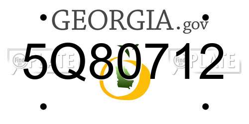 5Q80712 Georgia License Plate