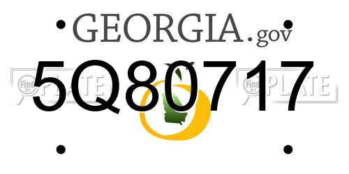 5Q80717 Georgia License Plate