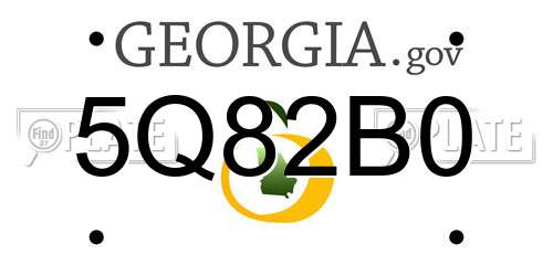 5Q82B0 Georgia License Plate