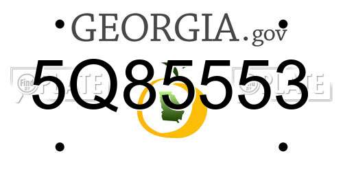 5Q85553 Georgia License Plate