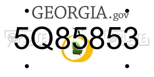 5Q85853 Georgia License Plate