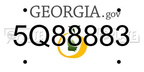 5Q88883 Georgia License Plate