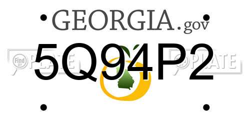 5Q94P2 Georgia License Plate