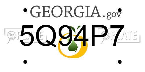 5Q94P7 Georgia License Plate