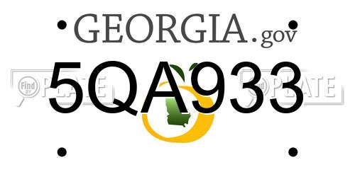5QA933 Georgia License Plate