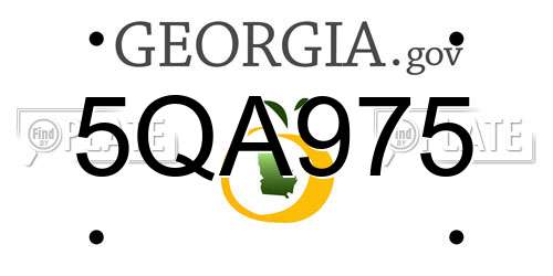 5QA975 Georgia License Plate