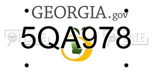 5QA978 Georgia License Plate