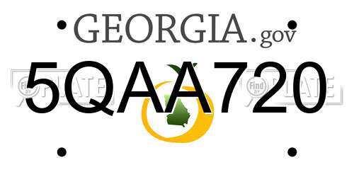 5QAA720 Georgia License Plate