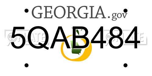 5QAB484 Georgia License Plate