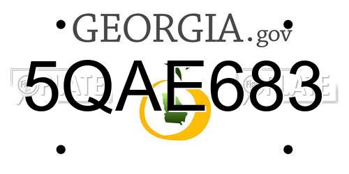 5QAE683 Georgia License Plate