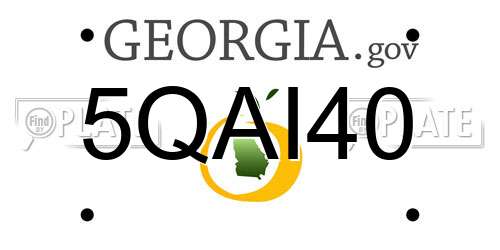 5QAI40 Georgia License Plate