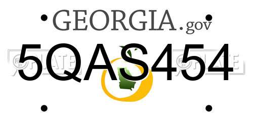 5QAS454 Georgia License Plate
