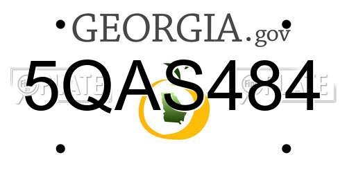 5QAS484 Georgia License Plate